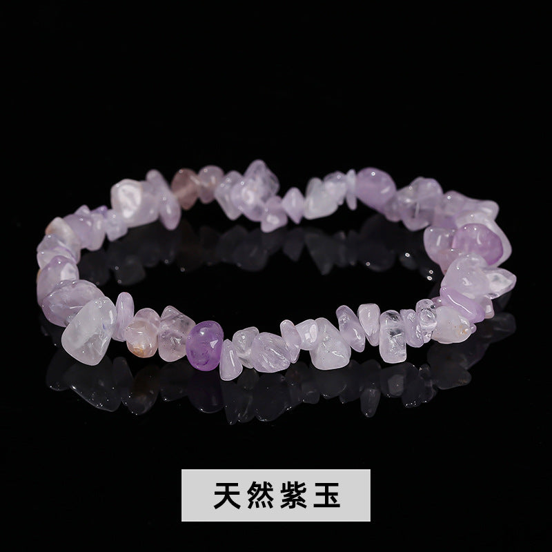 Wholesale natural crystal agate colorful gravel elastic bracelet